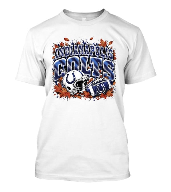 Indianapolis Colts Football Helmet Autumn Leaves 2026 T-Shirt