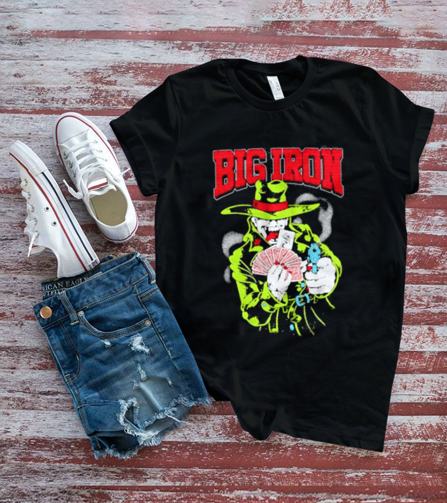 Big Iron Joker Cowboy Western Playing Cards T-Shirt