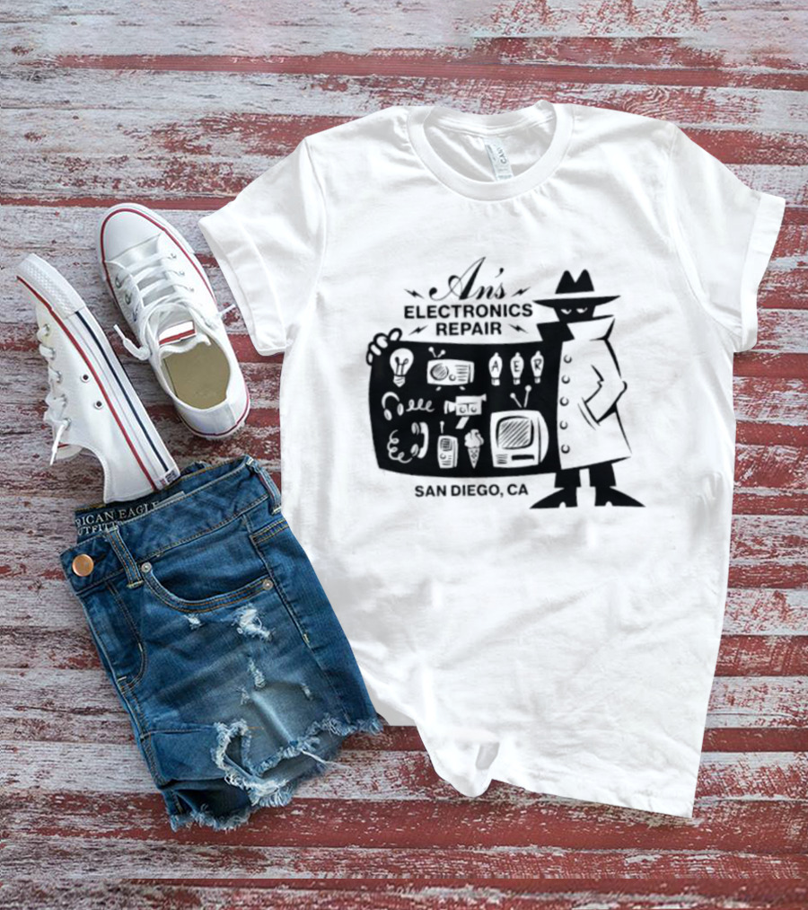 An's Electronics Repair Spy Trench Coat San Diego CA T-Shirt