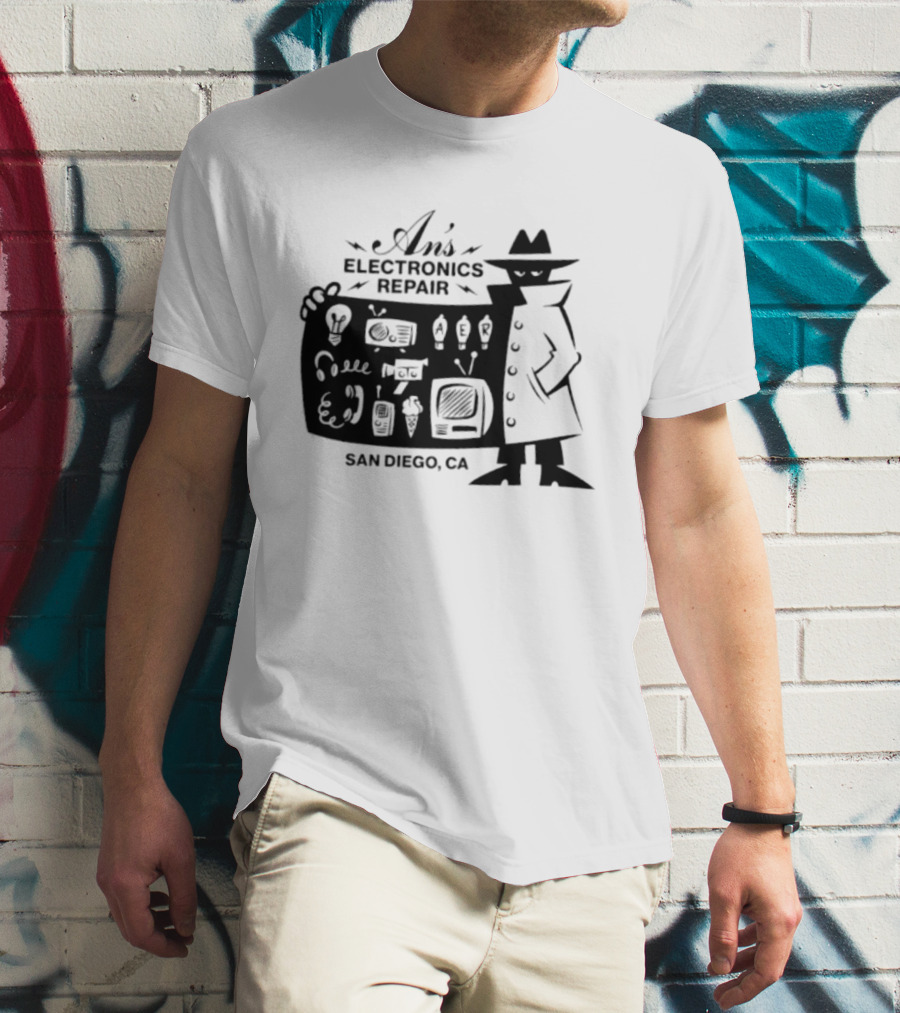 An's Electronics Repair Spy Trench Coat San Diego CA T-Shirt