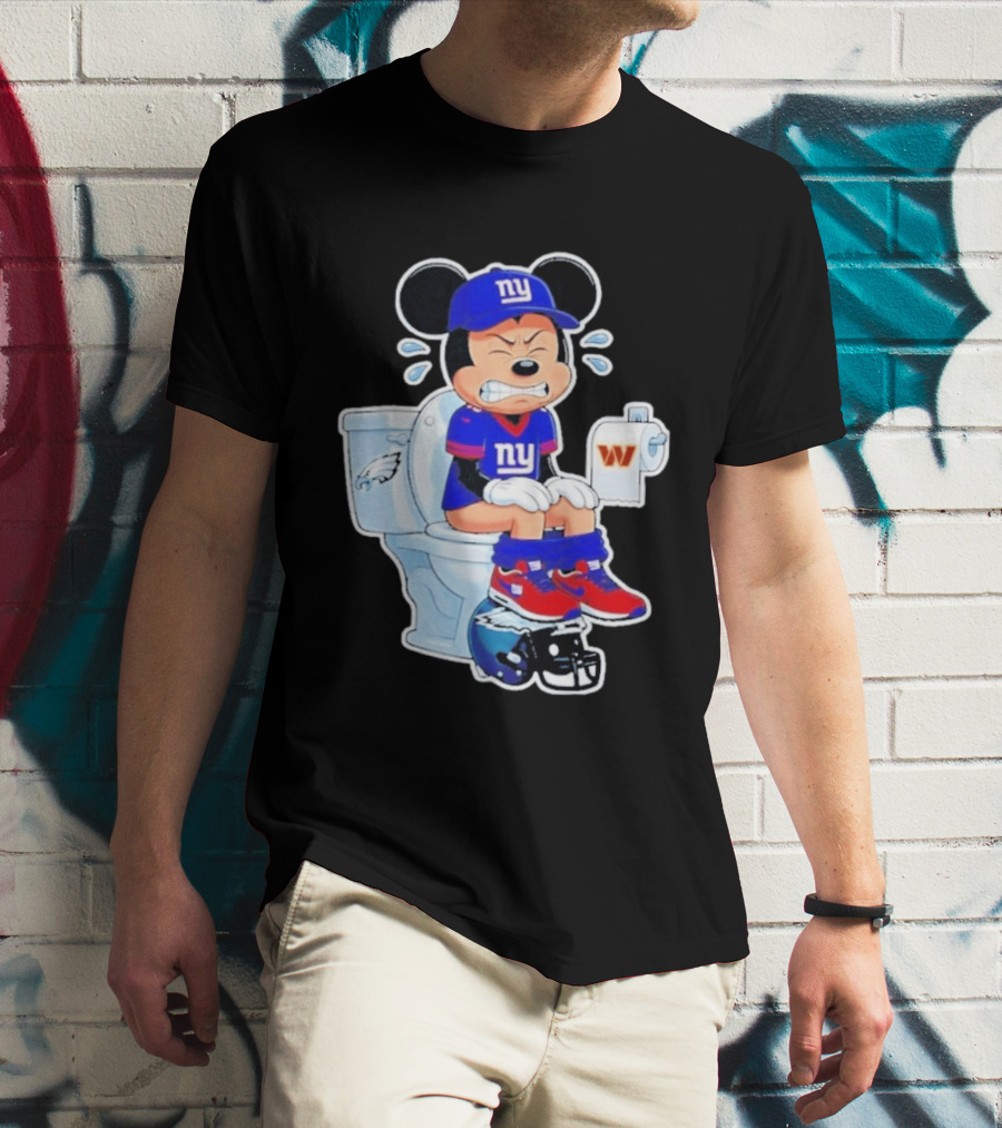 Mickey New York Giants Toilet Eagles Commanders Football Helmet T-Shirt
