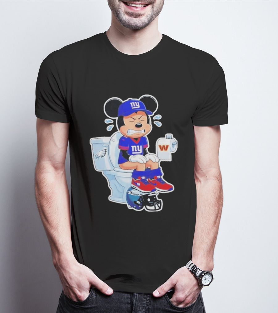 Mickey New York Giants Toilet Eagles Commanders Football Helmet T-Shirt