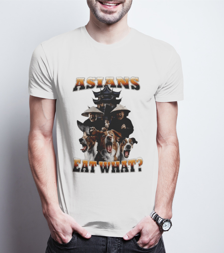 Asians Eat What Pagoda And Dogs Offensive Meme T-Shirt