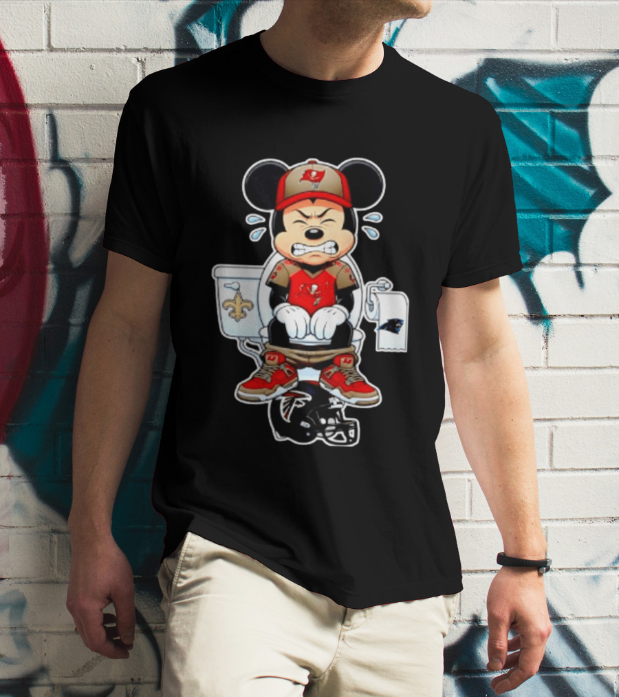 Mickey Toilet Tampa Bay Buccaneers Falcons Saints Panthers Football T-Shirt