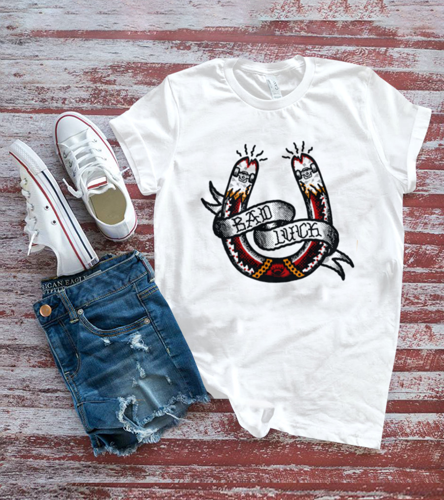 Bad Luck Horseshoe Skateboarding T-Shirt