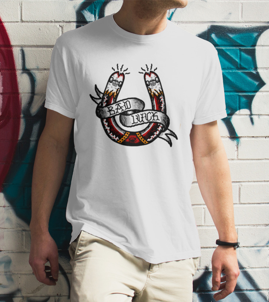 Bad Luck Horseshoe Skateboarding T-Shirt