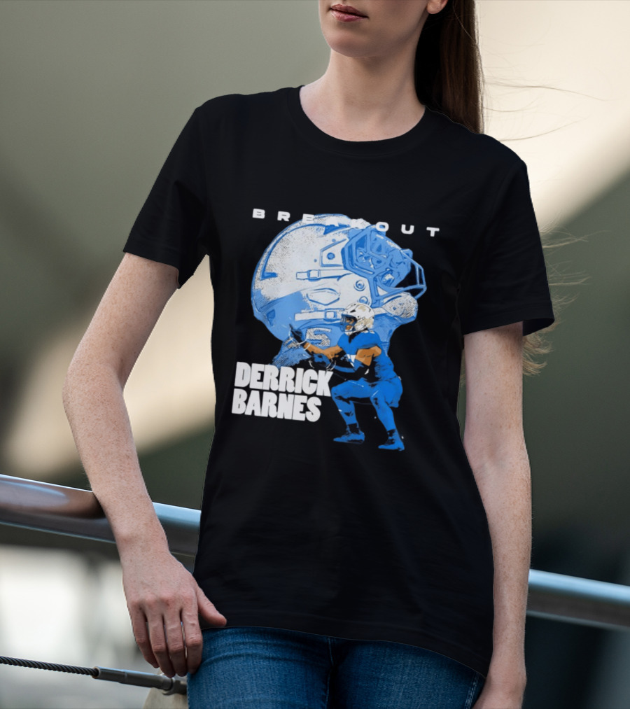 Derrick Barnes Detroit Lions Breakout Helmet T-Shirt
