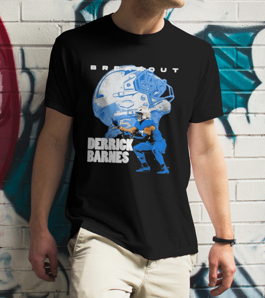 Derrick Barnes Detroit Lions Breakout Helmet T-Shirt
