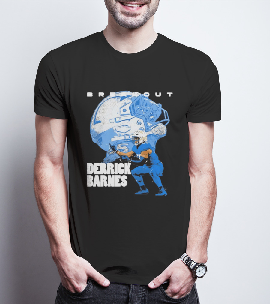 Derrick Barnes Detroit Lions Breakout Helmet T-Shirt
