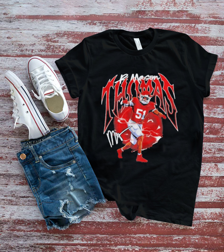 R Mason Thomas Kansas City Chiefs 51 Football Player T-Shirt