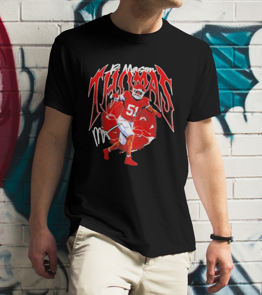 R Mason Thomas Kansas City Chiefs 51 Football Player T-Shirt
