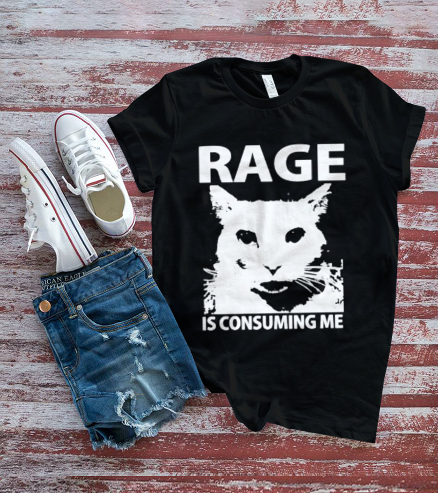 Rage Is Consuming Me Cat Meme T-Shirt