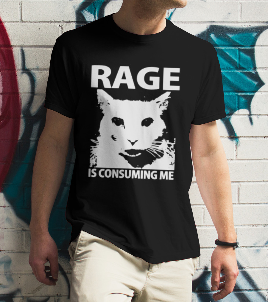 Rage Is Consuming Me Cat Meme T-Shirt