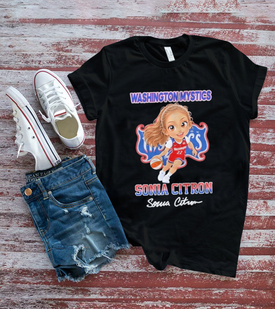 Washington Mystics Sonia Citron Basketball Player Caricature T-Shirt