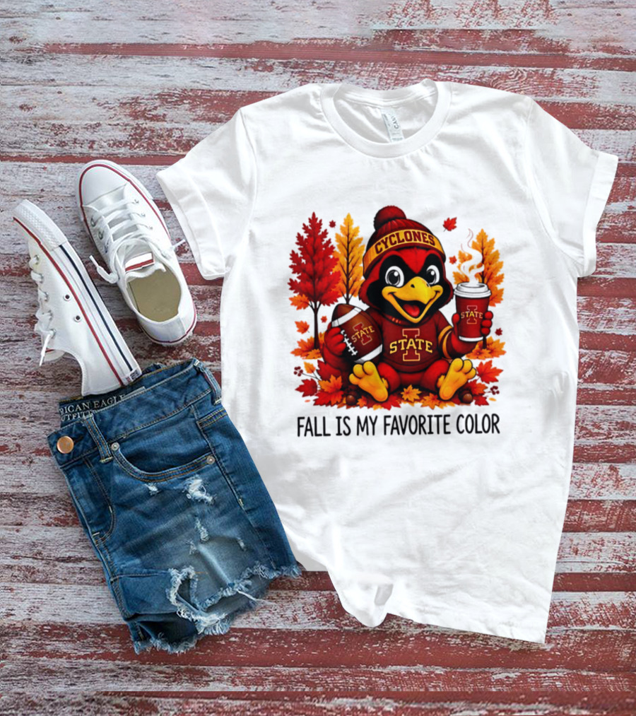 Iowa State Cyclones Fall Is My Favorite Color Football Leaves T-Shirt