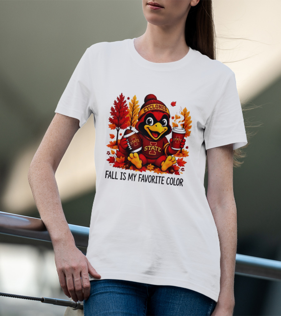 Iowa State Cyclones Fall Is My Favorite Color Football Leaves T-Shirt