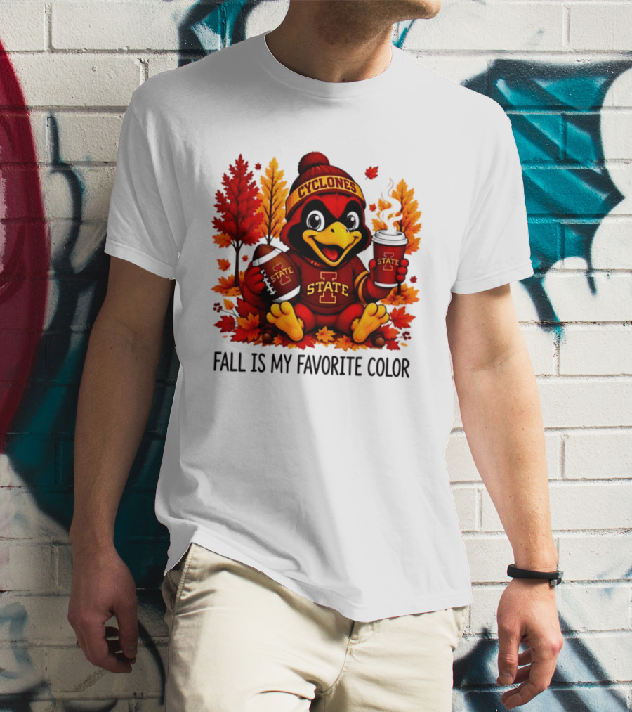 Iowa State Cyclones Fall Is My Favorite Color Football Leaves T-Shirt