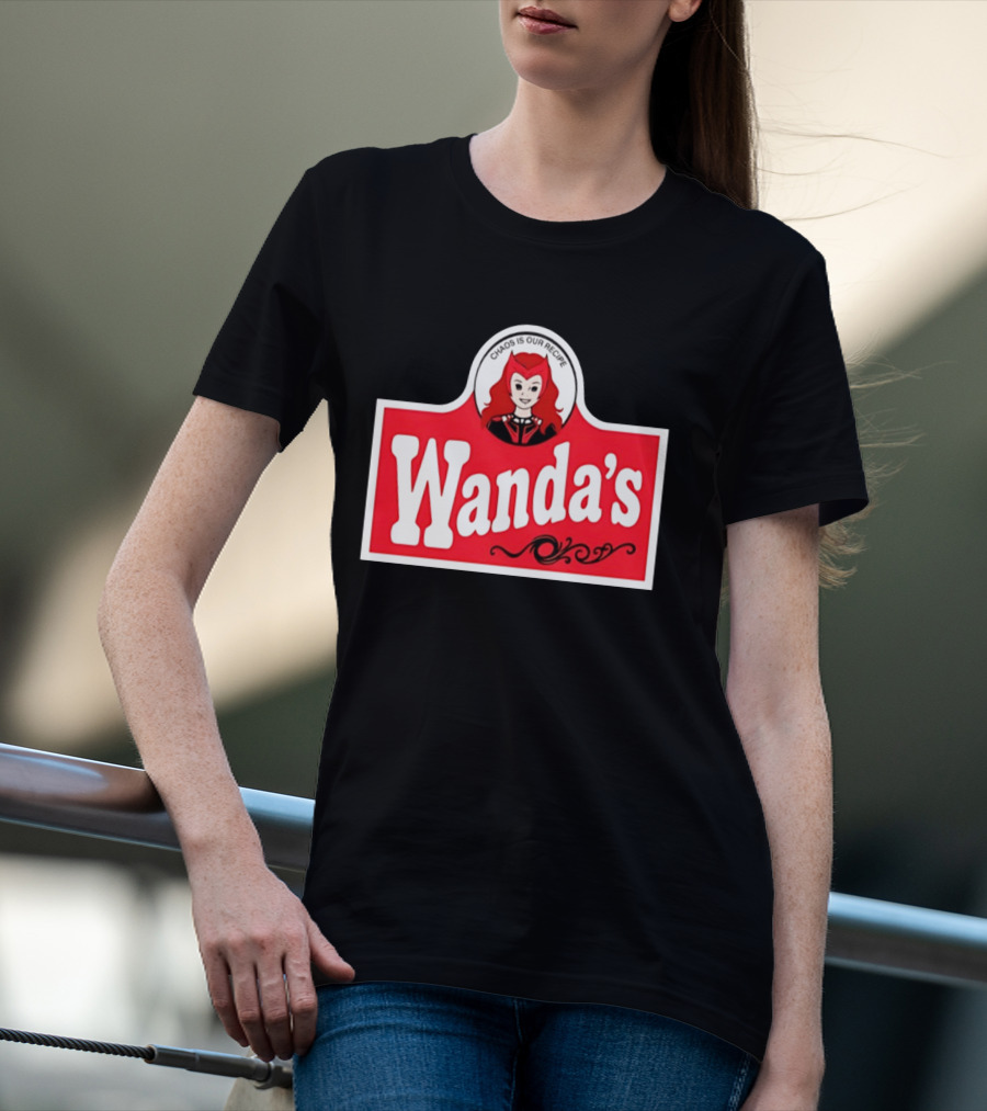 Wanda's Chaos Is Our Recipe Text With Character Graphic And Red T-Shirt