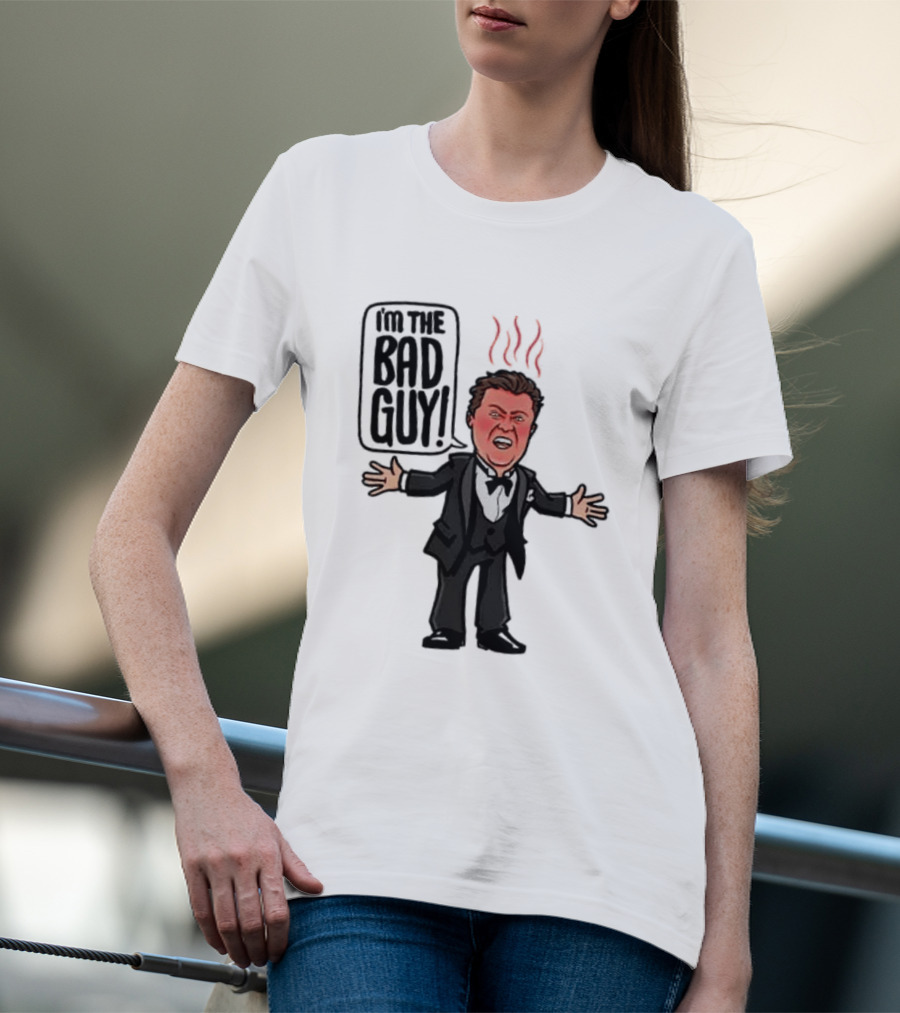 Say Hello To The Bad Guy Cartoon Flames Expression T-Shirt