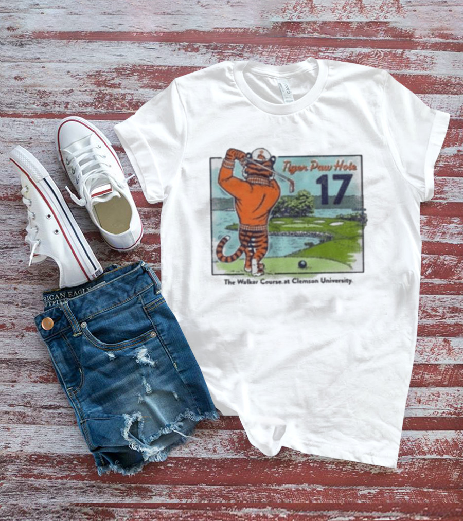 Tiger Paw Hole 17 The Walker Course Clemson University T-Shirt