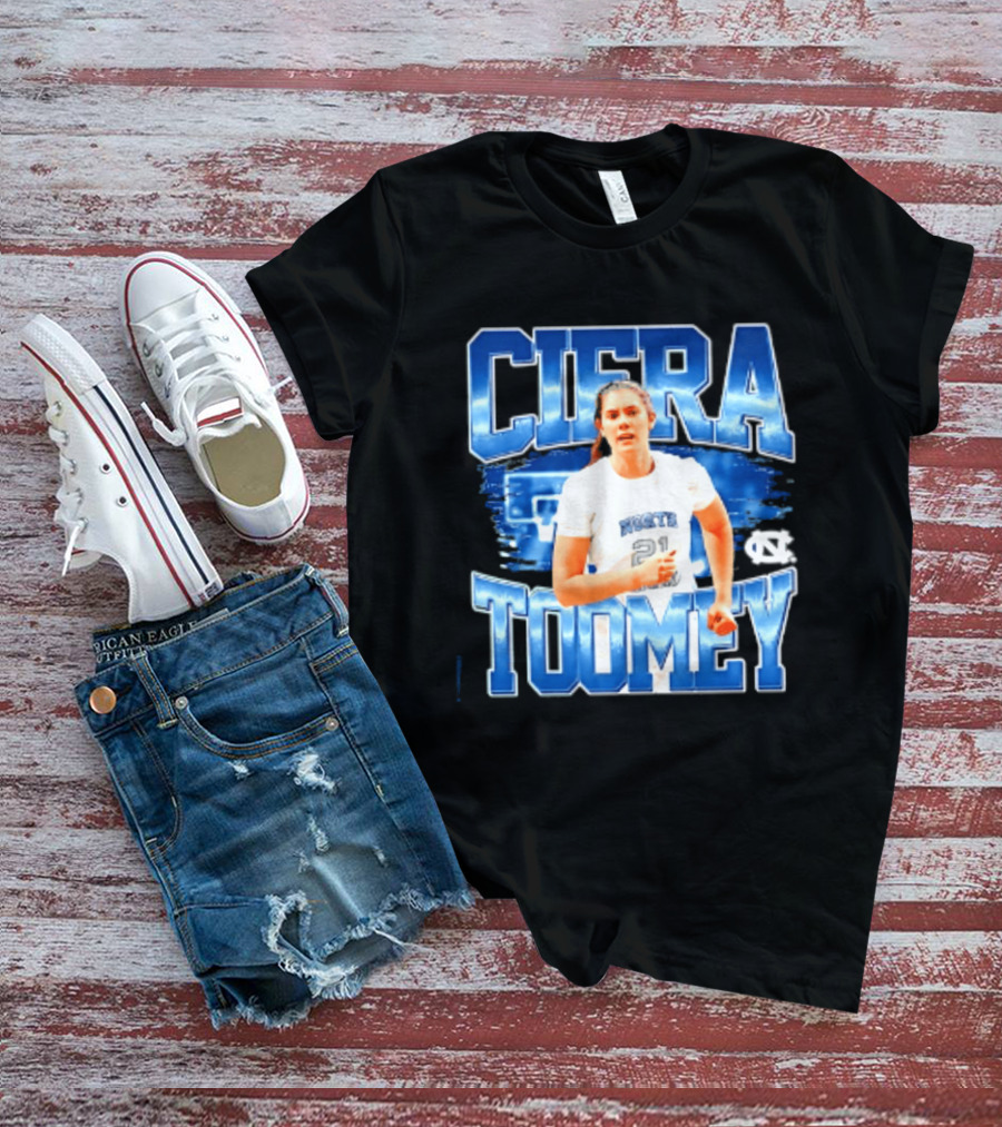 Ciera Toomey 21 North Carolina Tar Heels NCAA Women's Basketball T-Shirt