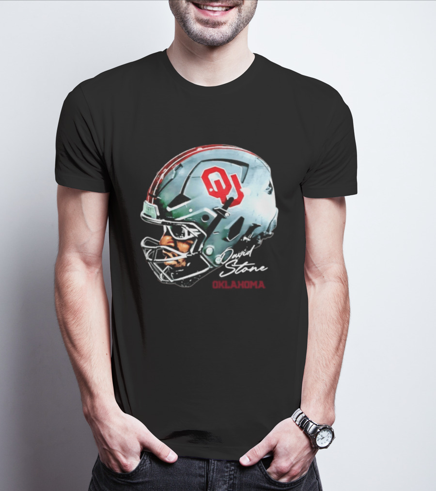 David Stone Oklahoma Sooners NCAA Football OU Helmet T-Shirt