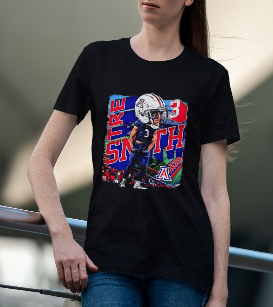 Tre Smith 3 Arizona Wildcats NCAA Football Caricature T-Shirt
