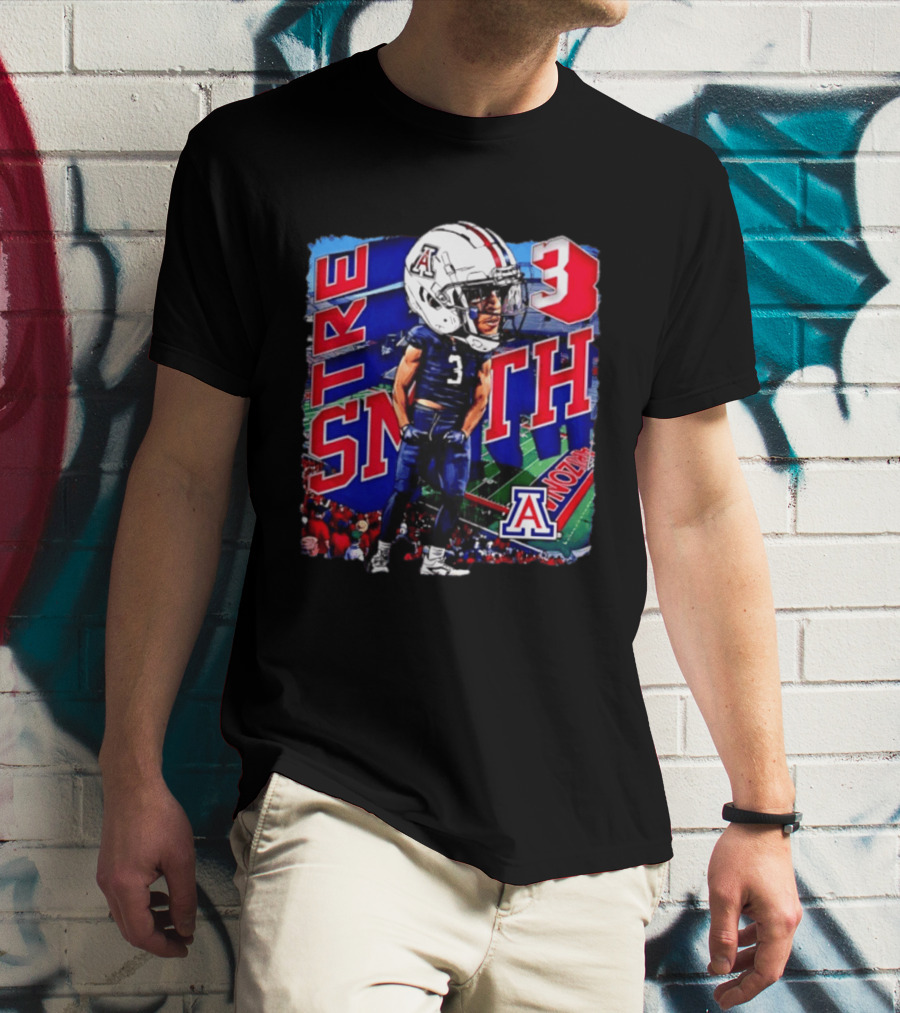 Tre Smith 3 Arizona Wildcats NCAA Football Caricature T-Shirt