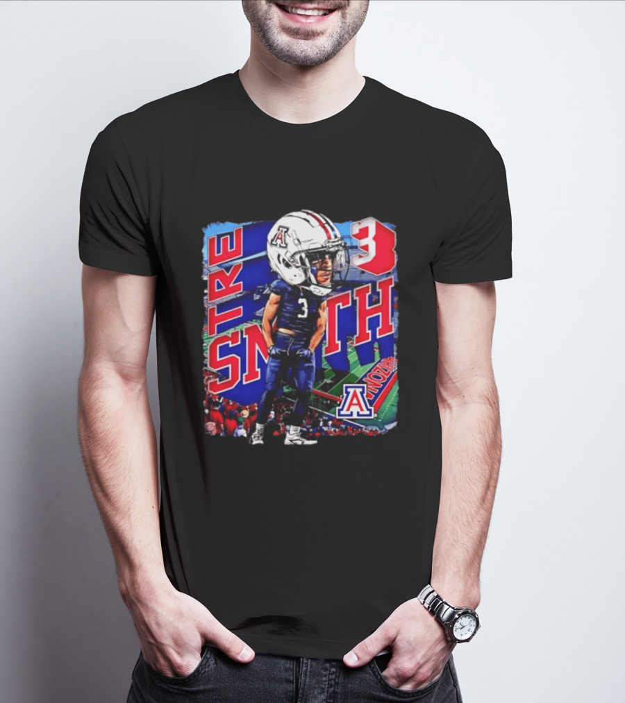 Tre Smith 3 Arizona Wildcats NCAA Football Caricature T-Shirt