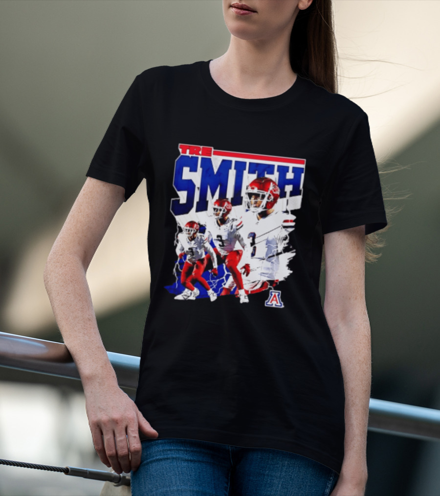 Tre Smith 3 Arizona Wildcats NCAA Football Player T-Shirt