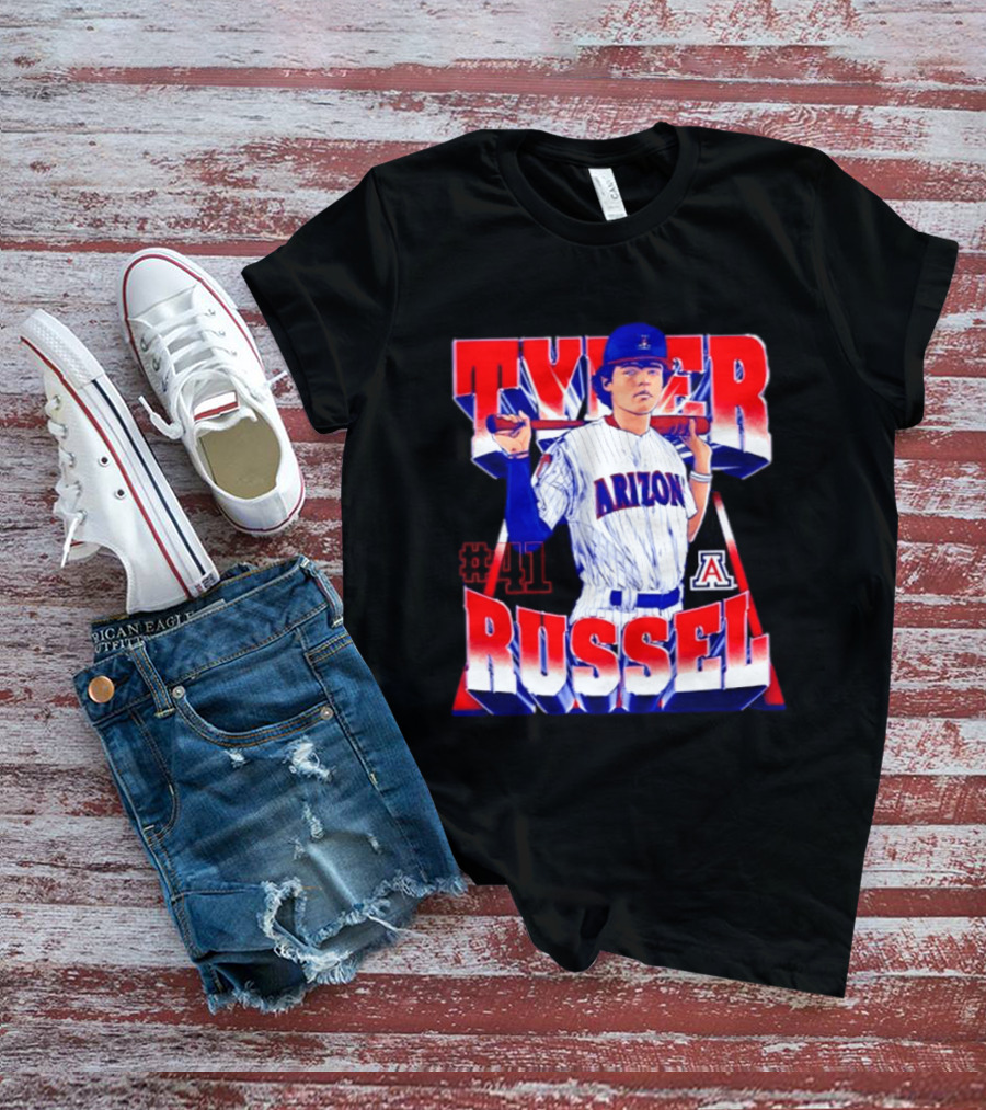 Tyler Russell #41 Arizona Wildcats NCAA Baseball Player T-Shirt