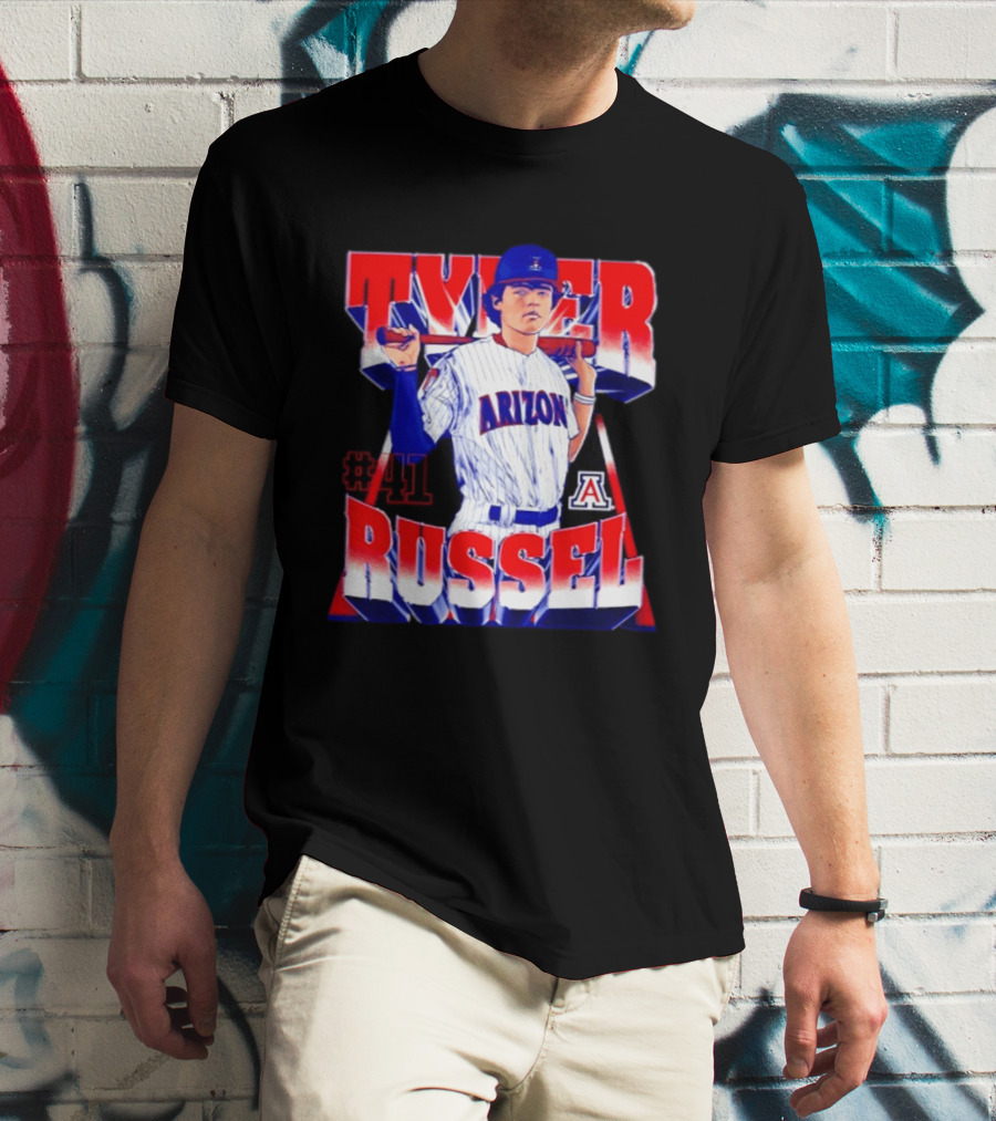 Tyler Russell #41 Arizona Wildcats NCAA Baseball Player T-Shirt