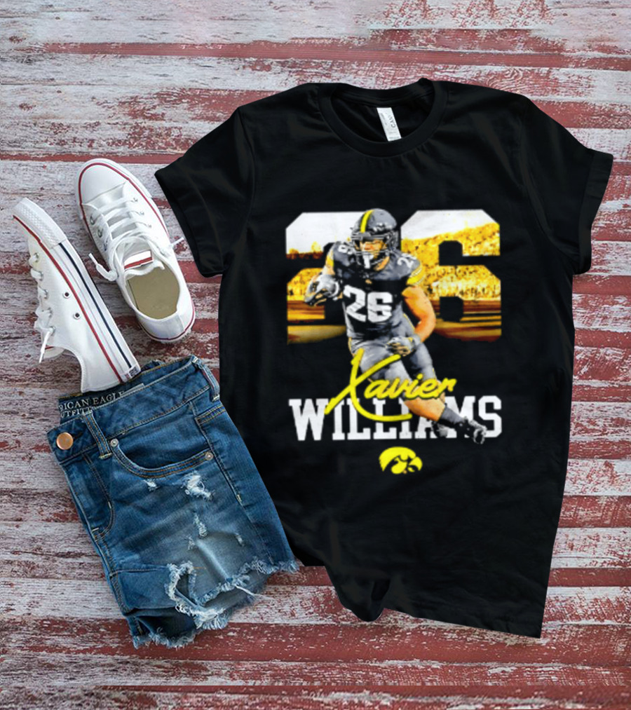 Iowa Hawkeyes Xavier Williams 26 NCAA Football Player Number T-Shirt