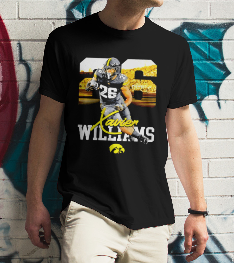 Iowa Hawkeyes Xavier Williams 26 NCAA Football Player Number T-Shirt
