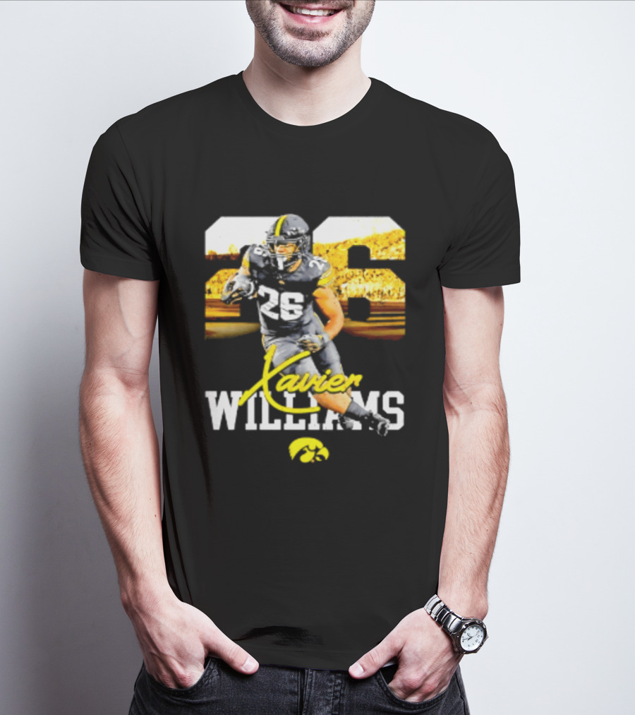 Iowa Hawkeyes Xavier Williams 26 NCAA Football Player Number T-Shirt