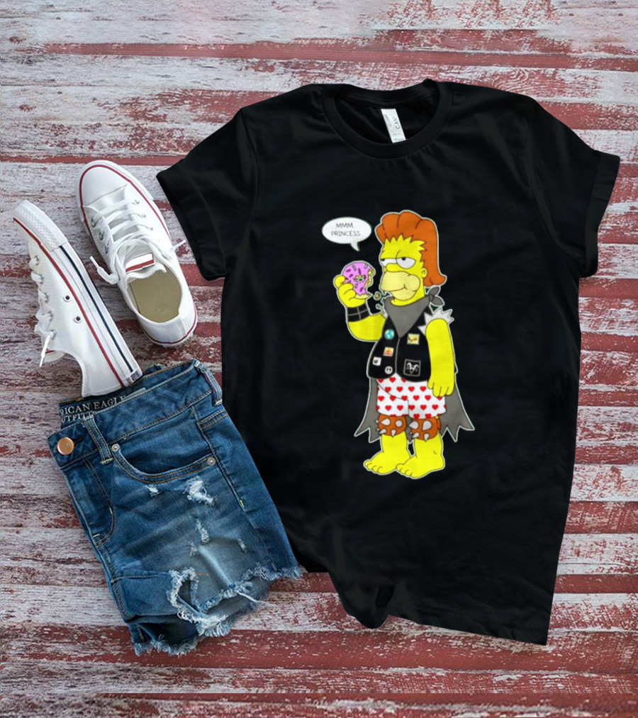 The Simpsons Homer Mmm Princess Punk Donut Eating T-Shirt