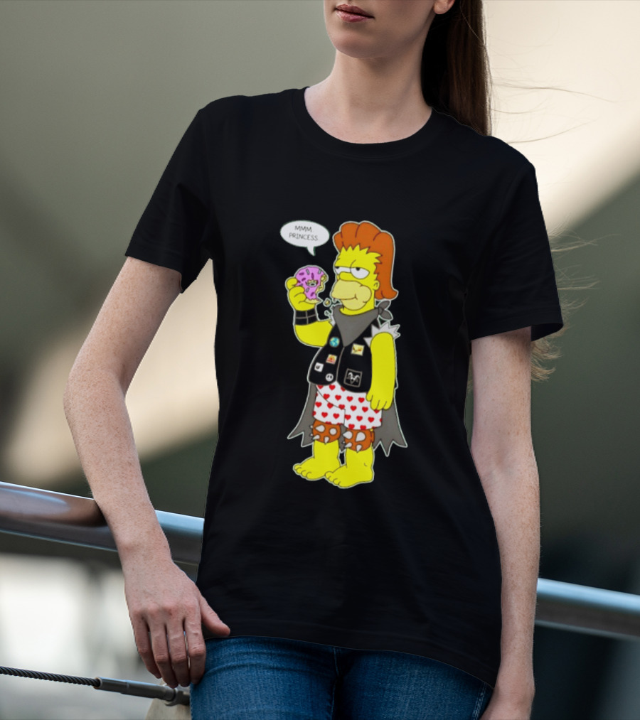 The Simpsons Homer Mmm Princess Punk Donut Eating T-Shirt