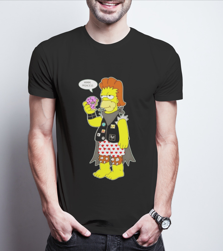 The Simpsons Homer Mmm Princess Punk Donut Eating T-Shirt