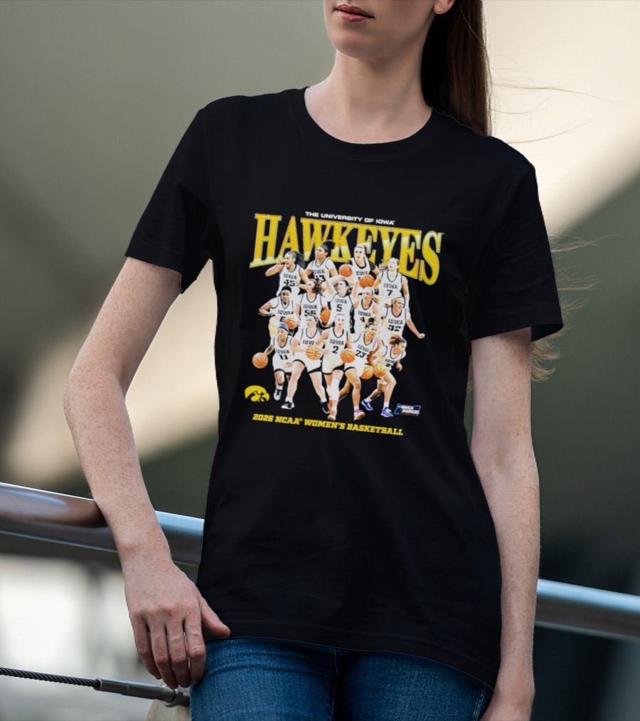 The University Of Iowa Hawkeyes 2026 NCAA Women's Basketball Team Players T-Shirt