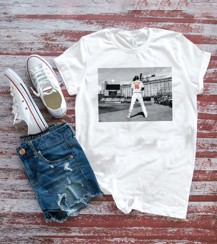 2026 Orioles Trey Mancini Retirement Number 16 Baseball Stadium Scene T-Shirt