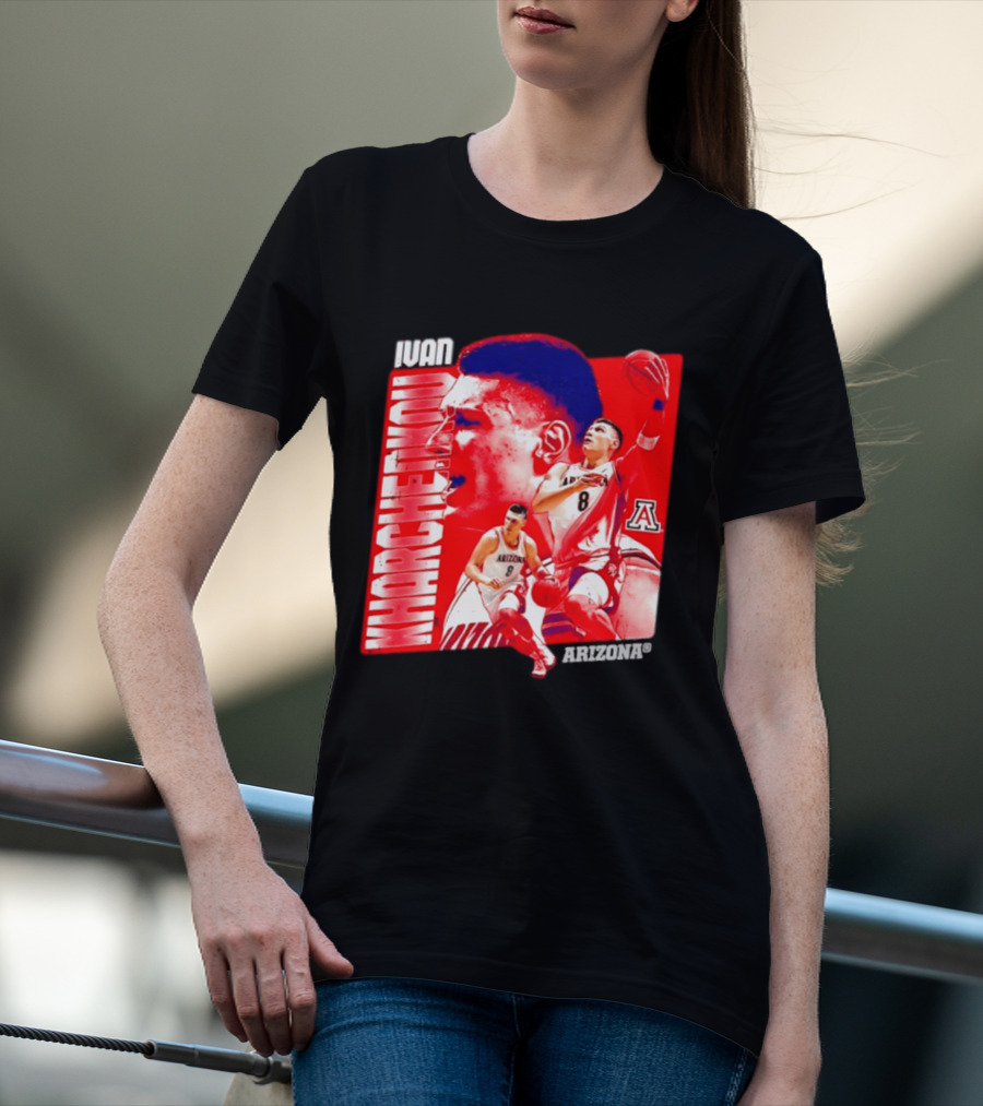 Ivan Kharchenkov 8 Arizona Wildcats NCAA Basketball Player T-Shirt