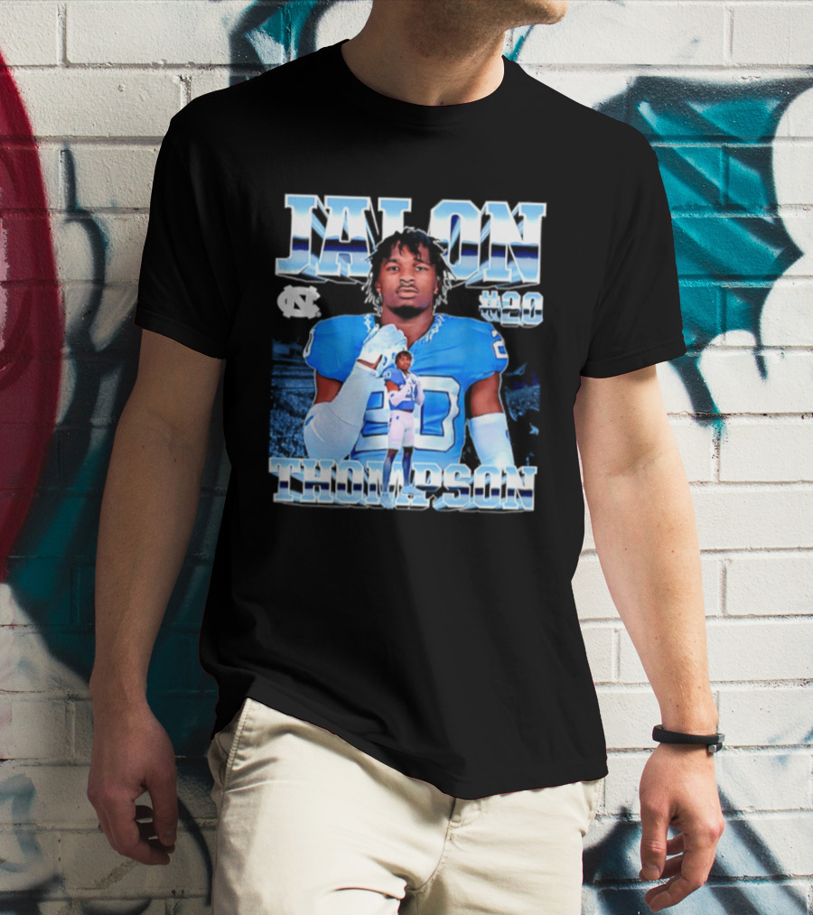 Jalon Thompson 20 North Carolina Tar Heels NCAA Football T-Shirt