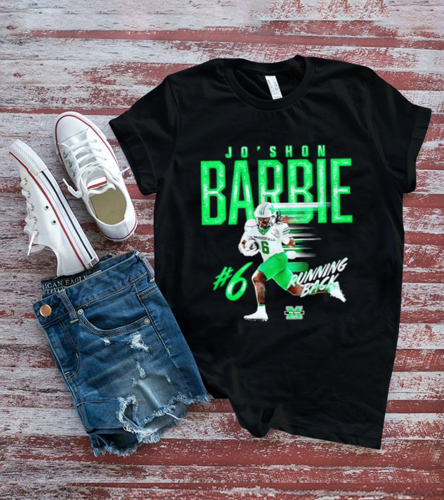 Jo'shon Barbie 6 Marshall Thundering Herd Running Back NCAA Football Player T-Shirt