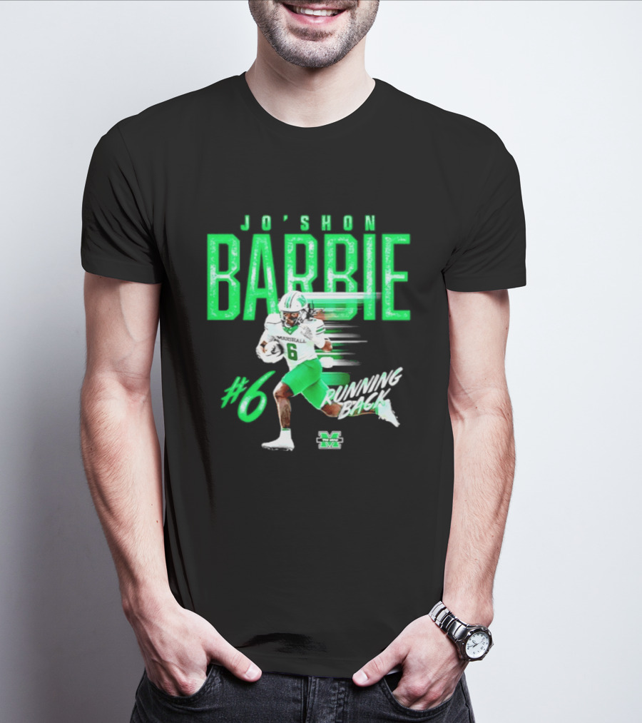 Jo'shon Barbie 6 Marshall Thundering Herd Running Back NCAA Football Player T-Shirt