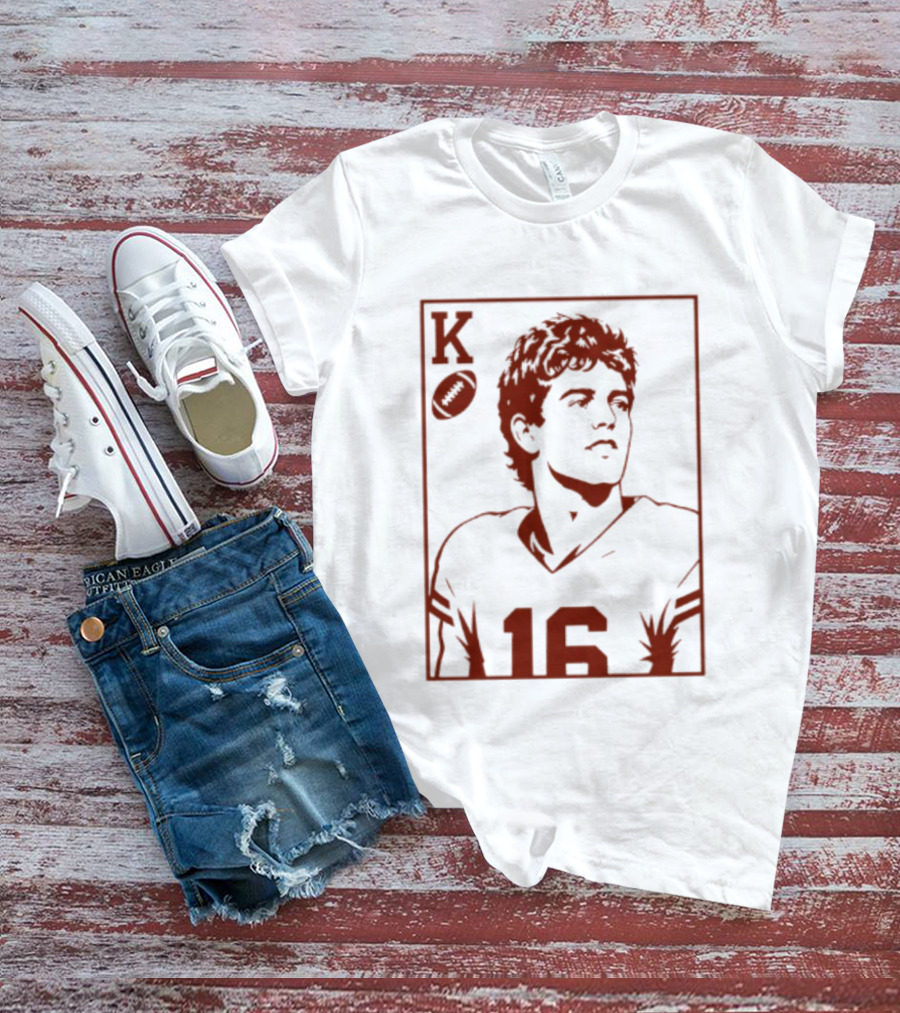 Arch Manning Texas Longhorns Quarterback King Of Hearts Playing Card 16 T-Shirt