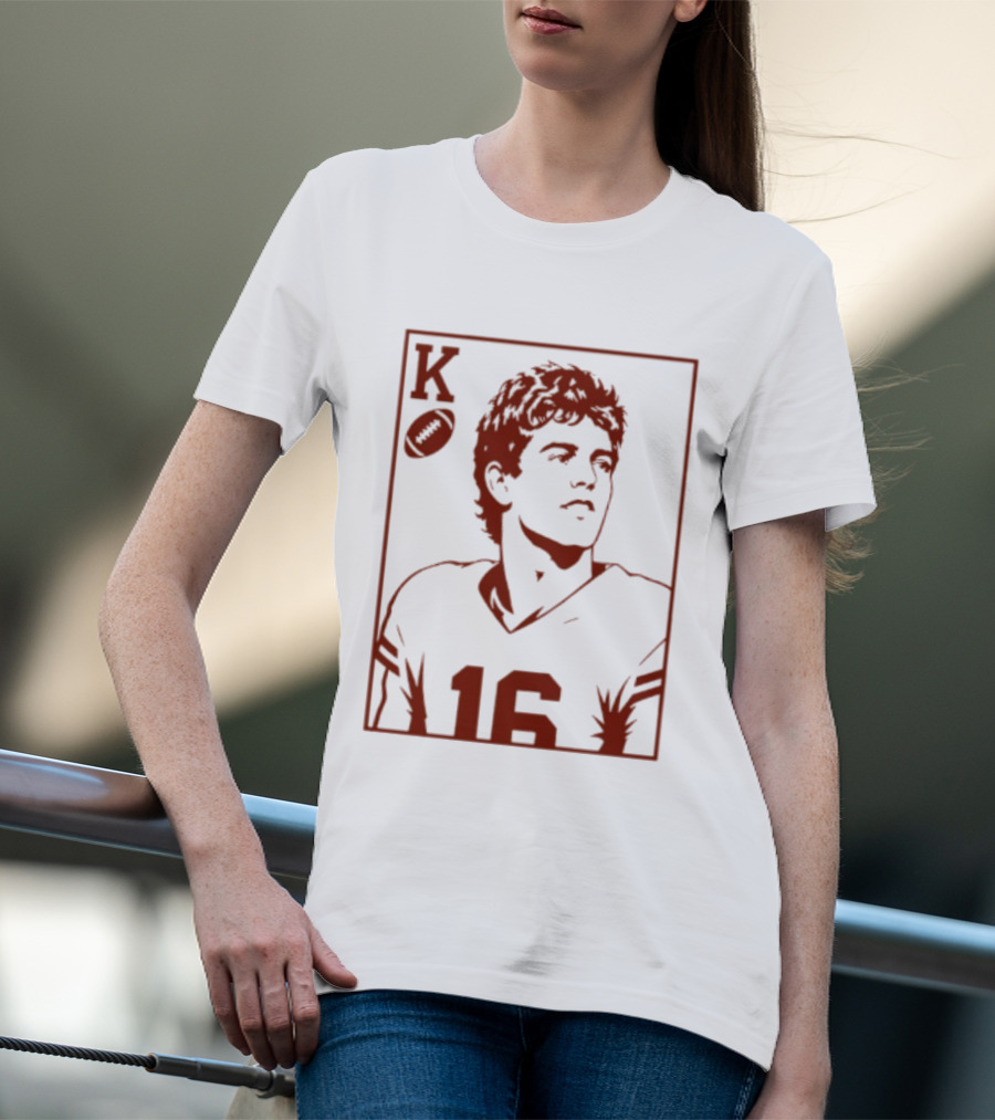 Arch Manning Texas Longhorns Quarterback King Of Hearts Playing Card 16 T-Shirt