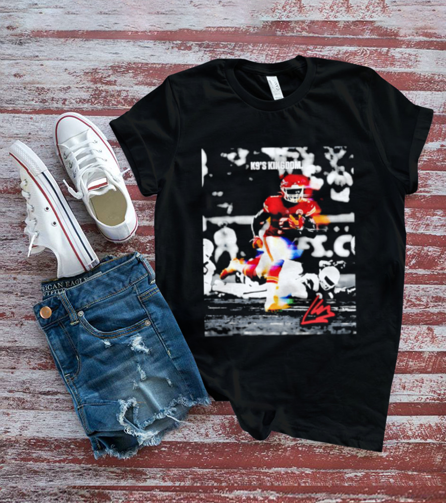 Kansas City Chiefs Kenneth Walker III K9's Kingdom Football Player In Action T-Shirt