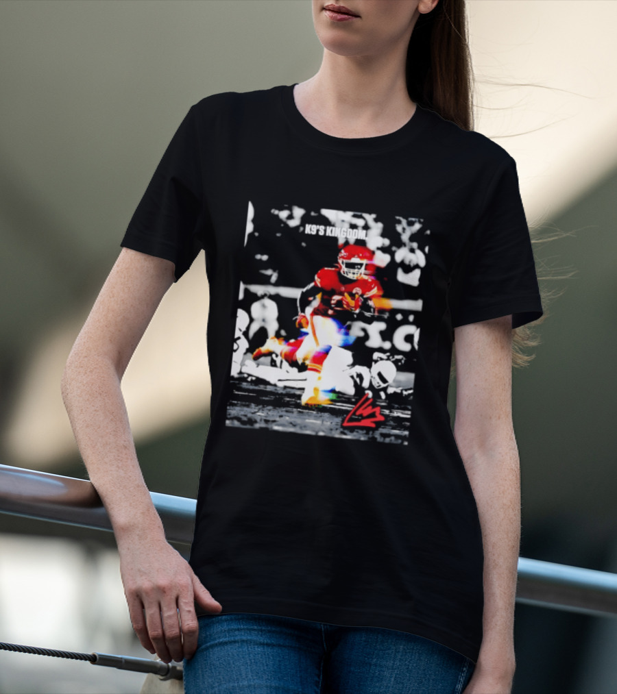 Kansas City Chiefs Kenneth Walker III K9's Kingdom Football Player In Action T-Shirt