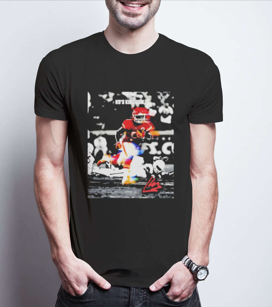 Kansas City Chiefs Kenneth Walker III K9's Kingdom Football Player In Action T-Shirt