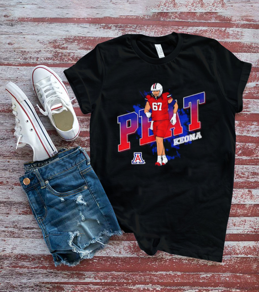 Arizona Wildcats Keona Peat 67 NCAA Football Player Caricature T-Shirt